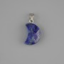 Lapis lazuli faceted pendant "Crescent" 19x12mm +-, length 25mm +-