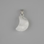 Pendants "Crescent" Faceted Rock Crystal 19x12mm +-, length 25mm +-