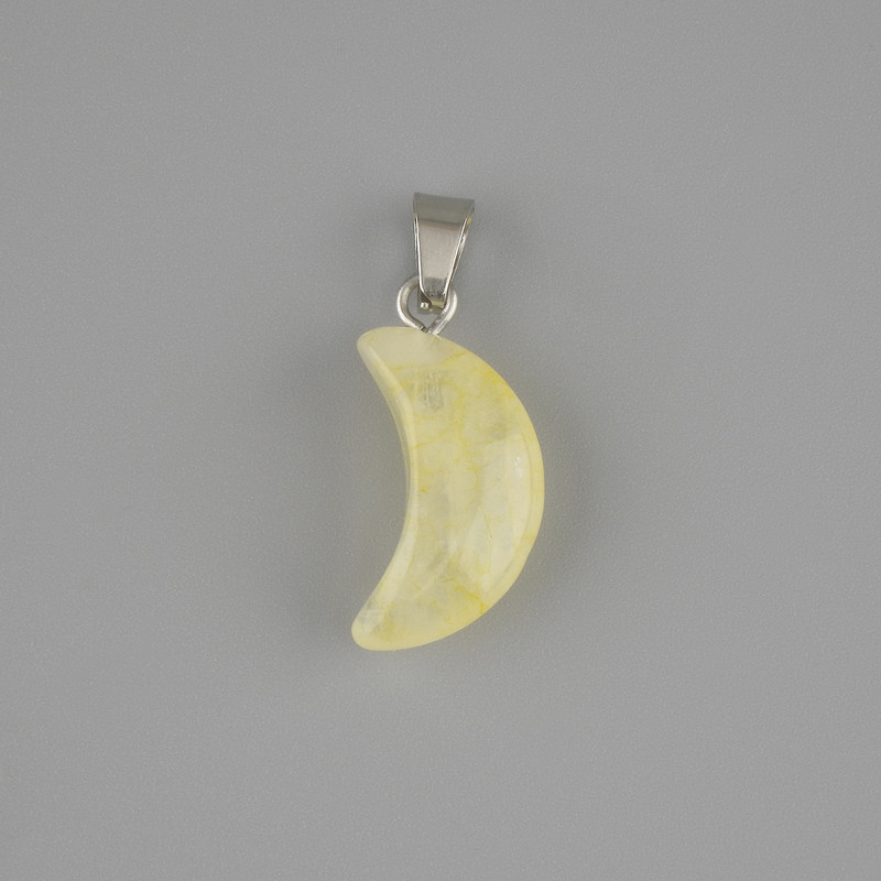 Pendant Moon Citrine 20x9mm+- , length 26mm+