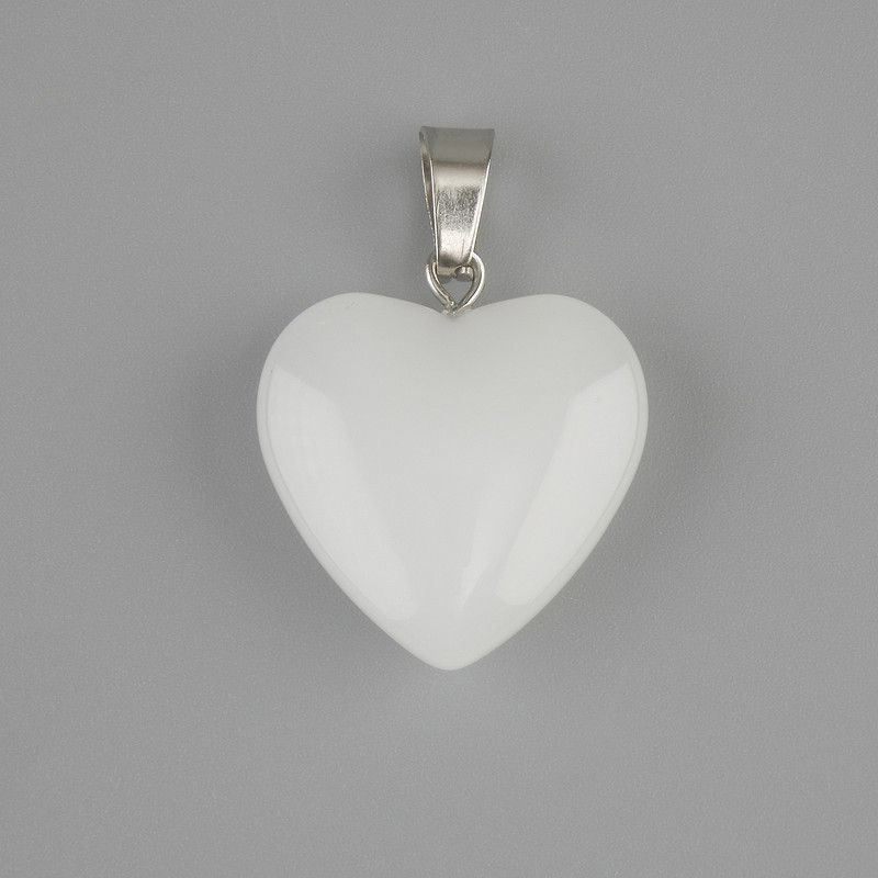 Heart Pendant Mountain Crystal 20x20mm+-, length 28mm+