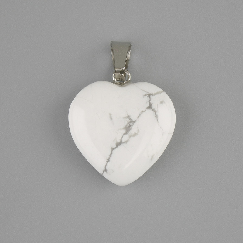 Pendant Heart Kaholong 20x20mm+-, length 28mm+-