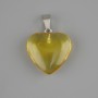 Pendant Heart Tinted Quartz 20x20mm +/-, Length 30mm +/-