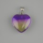 Pendant Heart Tinted Quartz 20x20mm +/- , length 30mm +/-