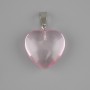 Pendant Heart Tinted Quartz 20x20mm +/-, length 30mm +/-