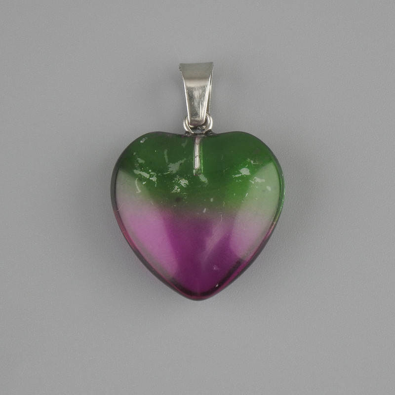 Heart Pendant Tinted Quartz 20x20mm+-, Length 30mm+-