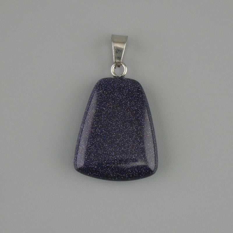 Pendant Aventurine Night of Cairo trapezoid 17x21mm+-, length 30mm+-