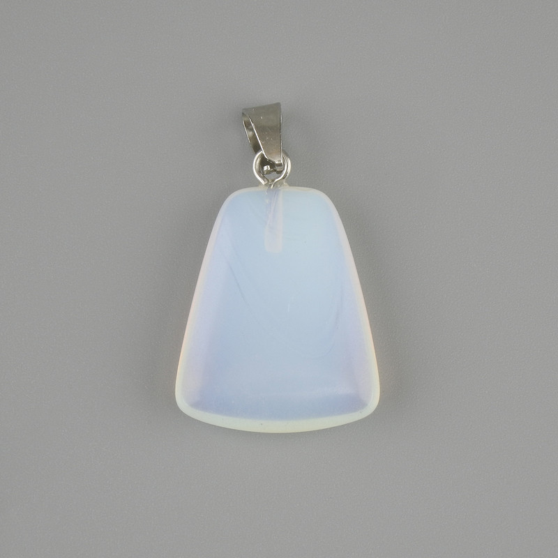 Pendant Moonstone Opalite trapezoid 17x21mm+-, length 30mm+-