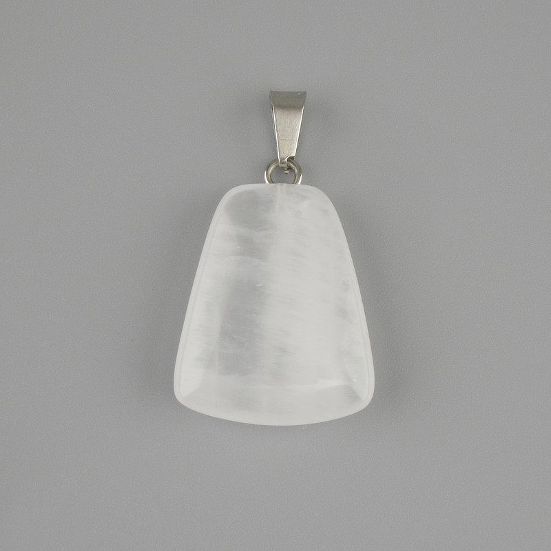 Pendant Rock crystal trapezoid 17x21mm+-, length 30mm+