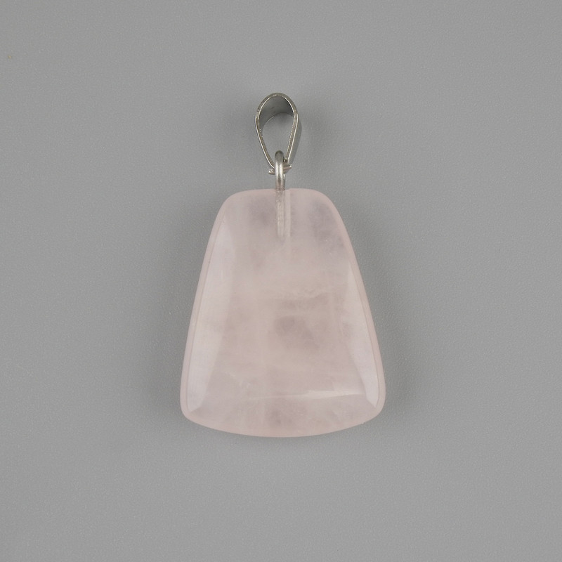 Pendant Pink Quartz trapezoid 17x21mm+- , length 30mm+-