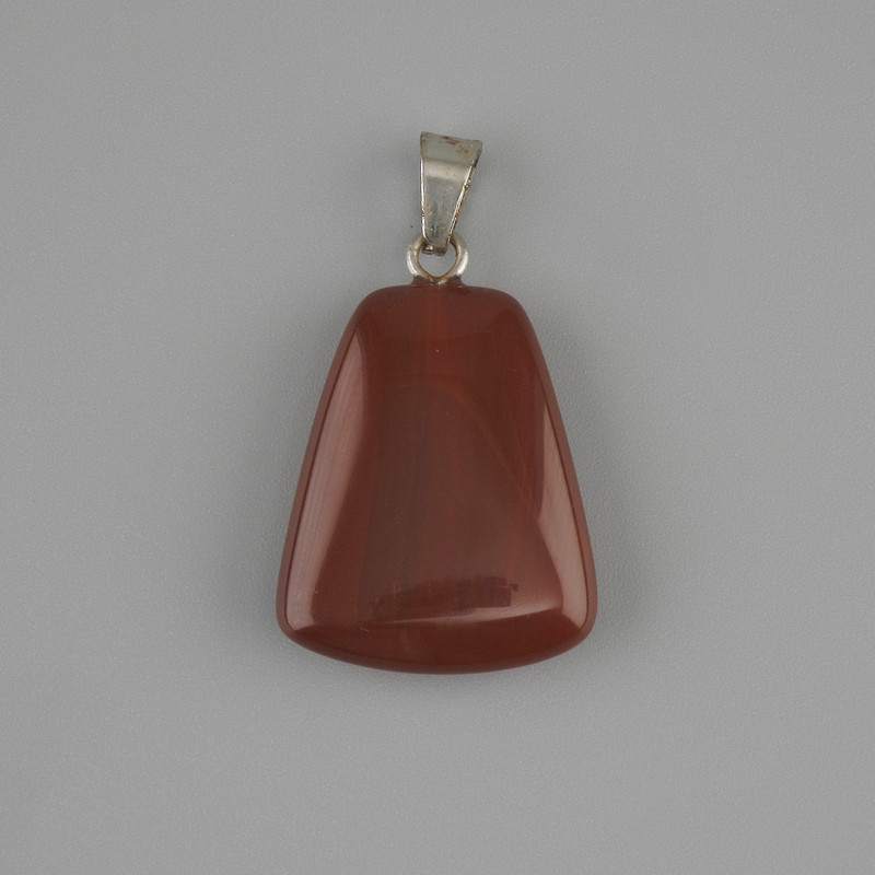Pendant Carnelian trapezoid 17x21mm+-, length 30mm+-