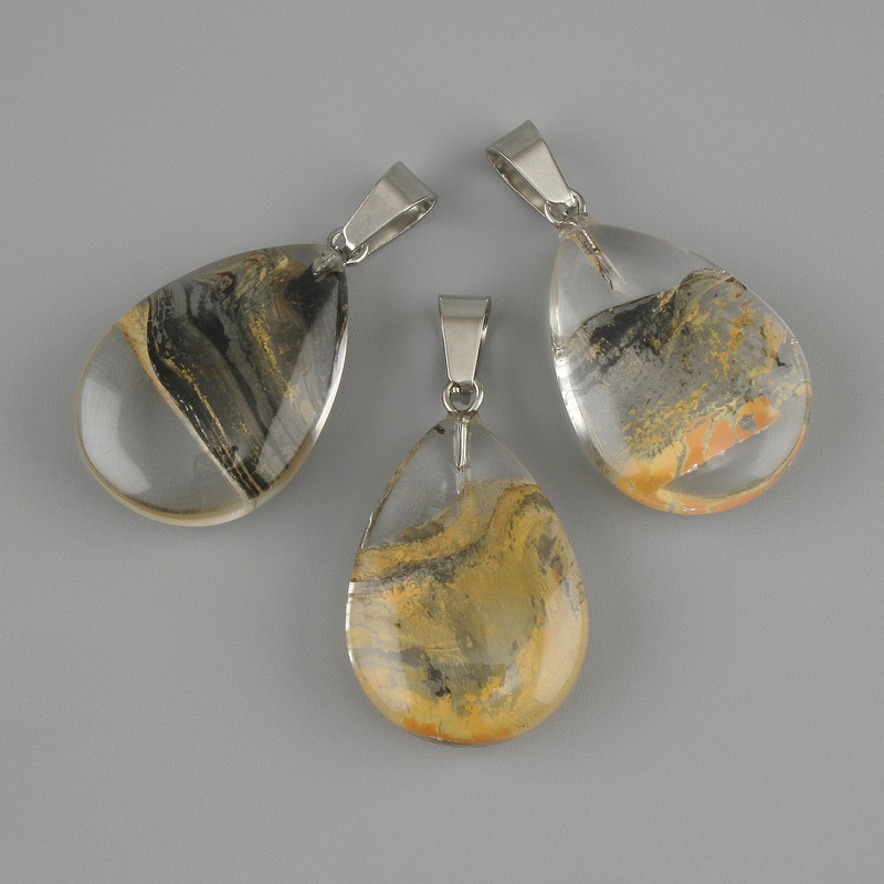 Pendant Teardrop (clear resin) 25x18x35mm+