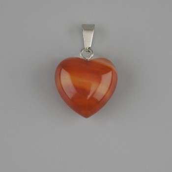 Pendant Heart Carnelian 15x15x22mm+