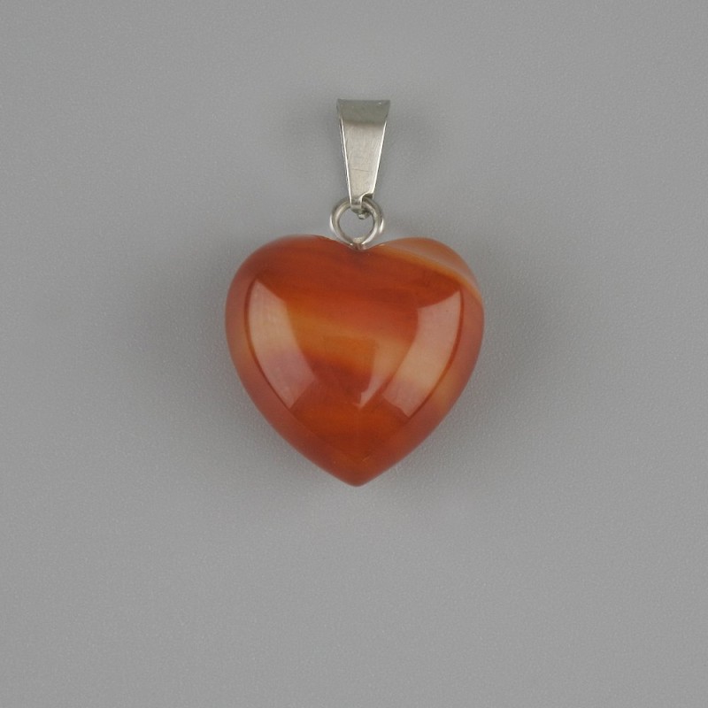 Pendant Heart Carnelian 15x15x22mm+