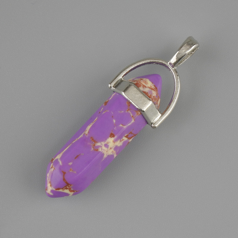 Pendant Variscite hexagon crystal 30x8x41 mm+