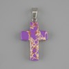 Pendant Cross Variscite purple 25x18mm +/-, length 36mm +/-