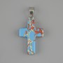 Pendant Cross Variscite blue 25x18mm+-, length 36mm+-