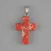 Pendant Cross Variscite red 25x18mm+-, length 36mm+-
