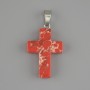 Pendant Cross Variscite red 25x18mm+-, length 36mm+-
