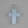 Aquamarine Cross Pendant 25x18mm +- Length 36mm +-