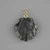 Shell pendant Larvikite 22x22xmm+- , length 30mm+-