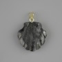 Shell pendant Larvikite 22x22xmm+- , length 30mm+-