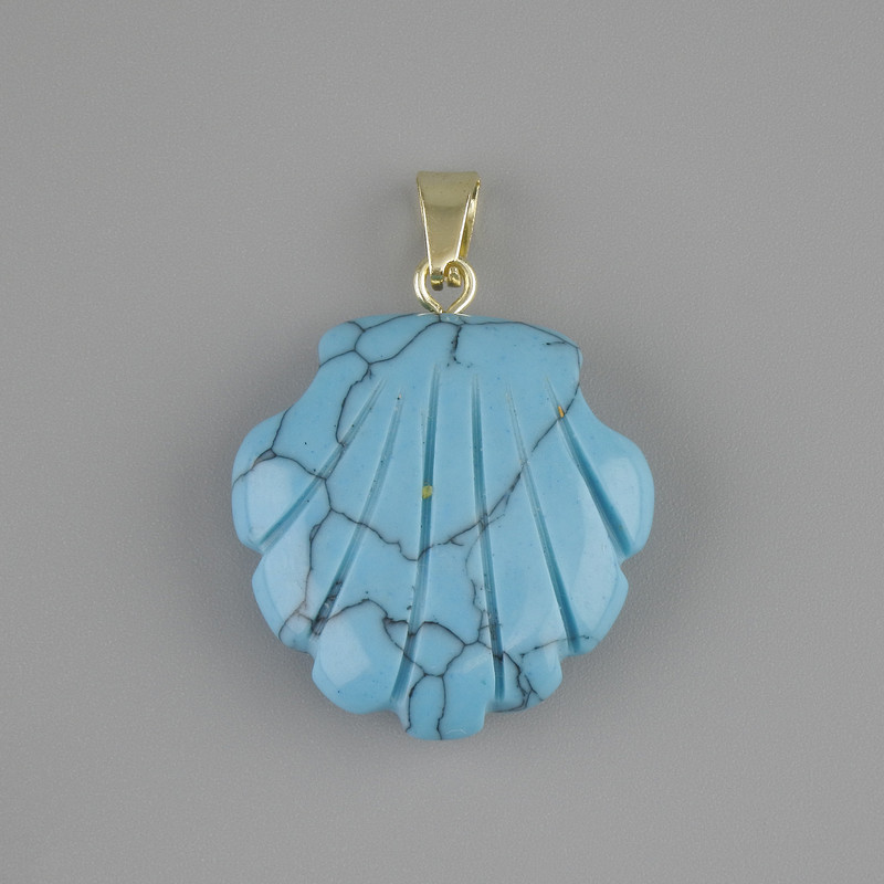 Pendant Shell Turquoise 22x22xmm+-, length 30mm+-