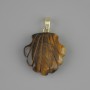 Pendant Shell Tiger's Eye 22x22xmm +/- , length 30mm +/-