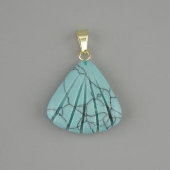 Pendant Shell Turquoise 20x20x20mm+-, length 28mm+-