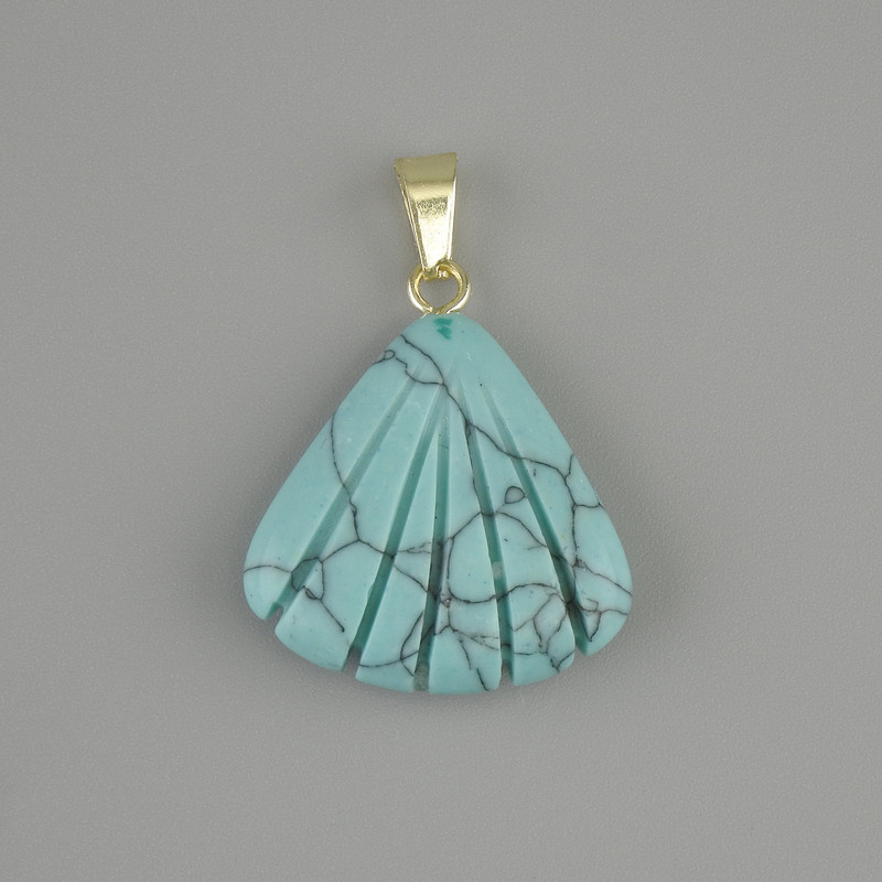 Pendant Shell Turquoise 20x20x20mm+-, length 28mm+-