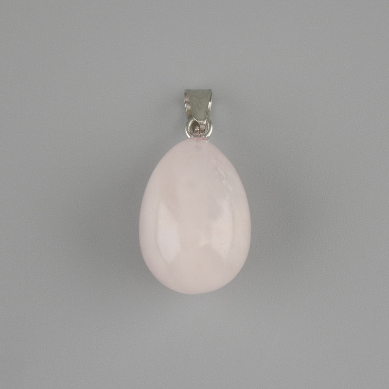 Pendant Teardrop Pink Quartz 18x13mm +-, length 26mm +-