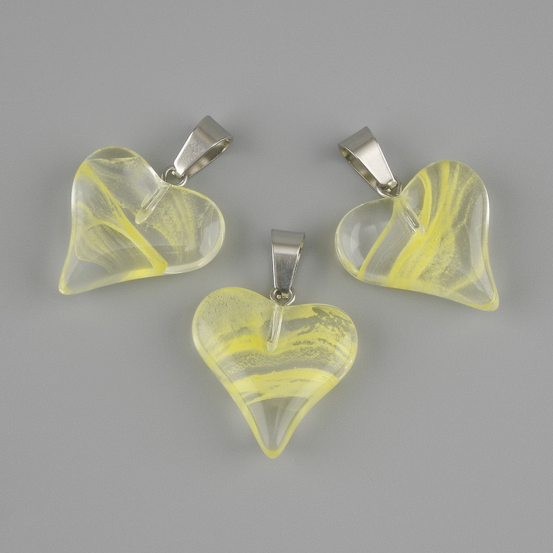 Heart Pendant (clear resin) 20×20×28mm +