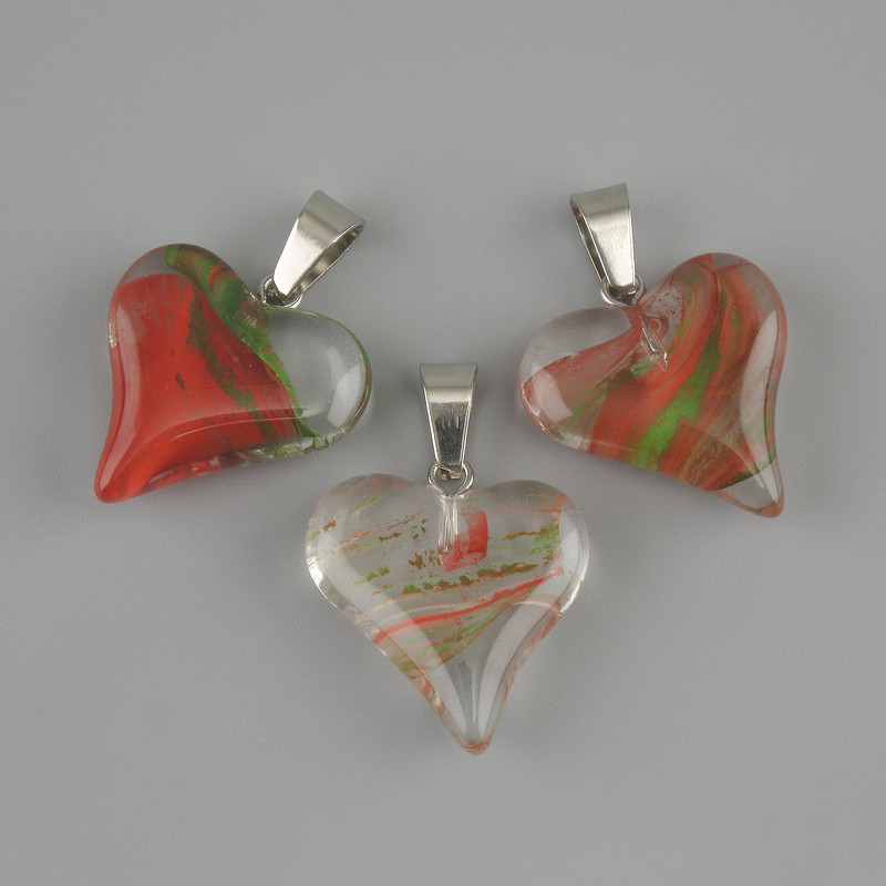 Heart Pendant (clear resin) 20x20x28mm+