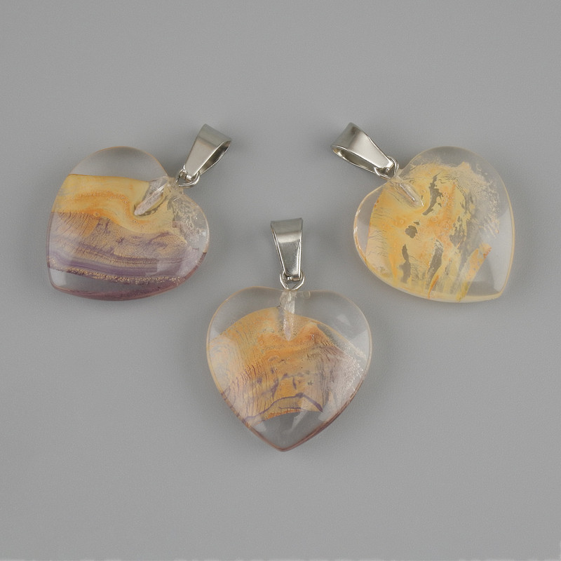 Heart Pendant (transparent resin) 21x21x30mm+