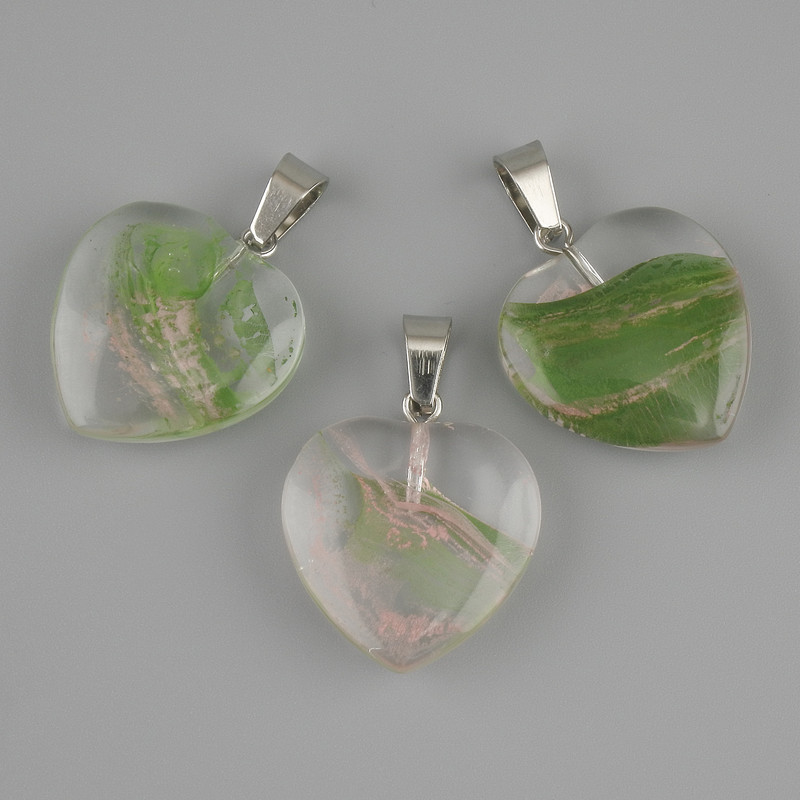 Heart Pendant (clear resin) 21x21x30mm+
