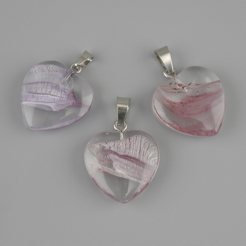 Heart Pendant (clear resin) 20x21x30mm+