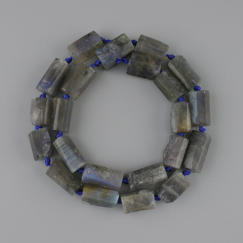 Labradorite beads rough natural stone tumbled chips 11-25×10-11, 5mm+-, length 45cm+- on a string