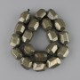 Pyrite beads facets 20-21×15-17 mm +- , length 39 cm +- on a thread