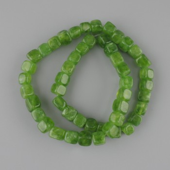 Chrysoprase beads cube 7-9, 5x7-9, 5mm+-, length 39cm+- on a thread