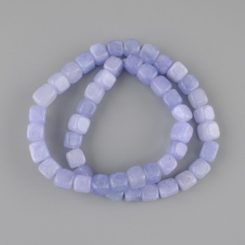 Aquamarine beads cube 7-8x7-8mm+-, length 37cm+- on a thread