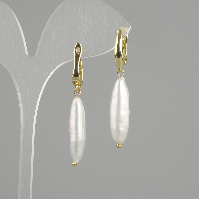 Baroque Pearl Earrings 25x6, 5mm+- , length 43mm+-
