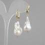 Baroque Pearl Earrings 24x15mm +/-, length 40mm +/-