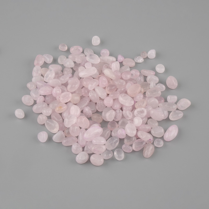 Natural stone Rose Quartz tumbled no hole 6-15x6-8mm+- packaged 100g (per 100g+-)