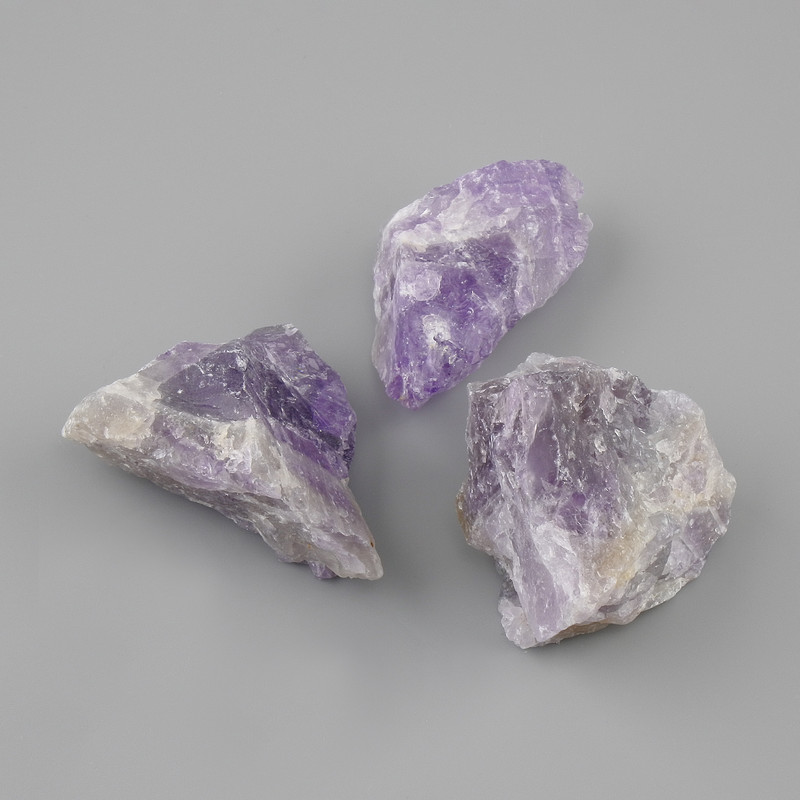 Souvenir stone for interior decoration, unpolished Amethyst 46-52×30-40 mm ± packaged 100 g (Price per 100 g)