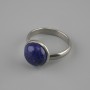 Ring Lapis Lazuli 12mm+- without, sizes silver-toned metal