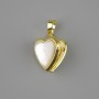 Pendant Heart for photo Mother-of-pearl, diameter 17x18mm+- , length 28mm+- gold-plated metal