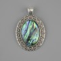 Haliotis pendant 44x28mm+- silver-toned metal