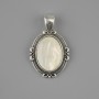 Pendant Mother-of-Pearl 34x21mm ± silver-colored metal
