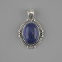 Lapis Lazuli pendant 34x21mm ± silver-colored metal