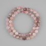 Strawberry Quartz beads faceted, diameter 8x7mm +/-, length 38cm +/-, on a thread