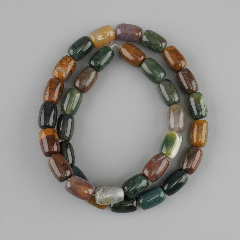 Jasper barrel beads, diameter 12×8 mm ±, length 39 cm ± on fishing line